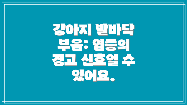강아지 발바닥 부음: 염증의 경고 신호일 수 있어요.