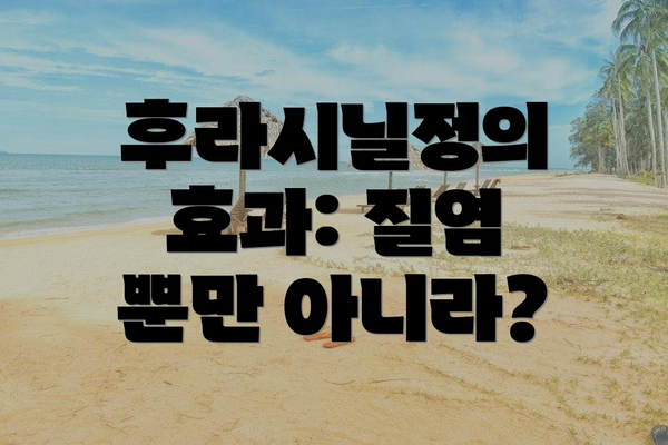 후라시닐정의 효과: 질염 뿐만 아니라?