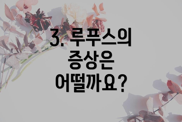 3. 루푸스의 증상은 어떨까요?