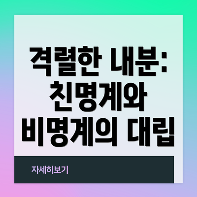 격렬한 내분: 친명계와 비명계의 대립