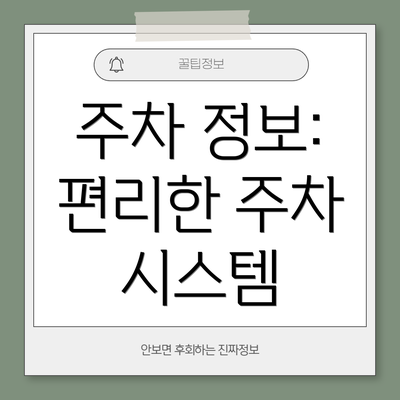 주차 정보: 편리한 주차 시스템