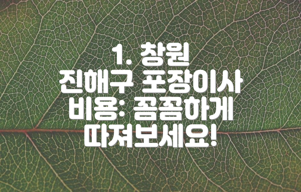 1. 창원 진해구 포장이사 비용: 꼼꼼하게 따져보세요!