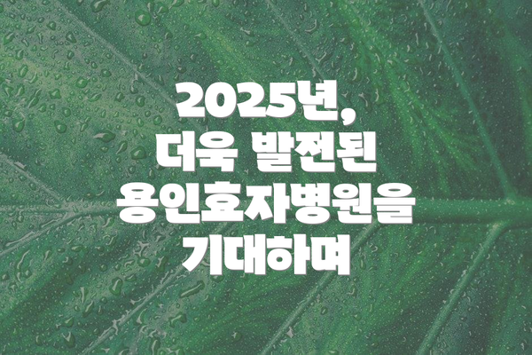 2025년, 더욱 발전된 용인효자병원을 기대하며