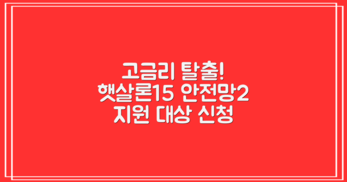 저신용 저소득, 고금리 탈출! 햇살론15 & 안전망2 출시: 지원 대상 및 신청 방법 자세히 알아보기