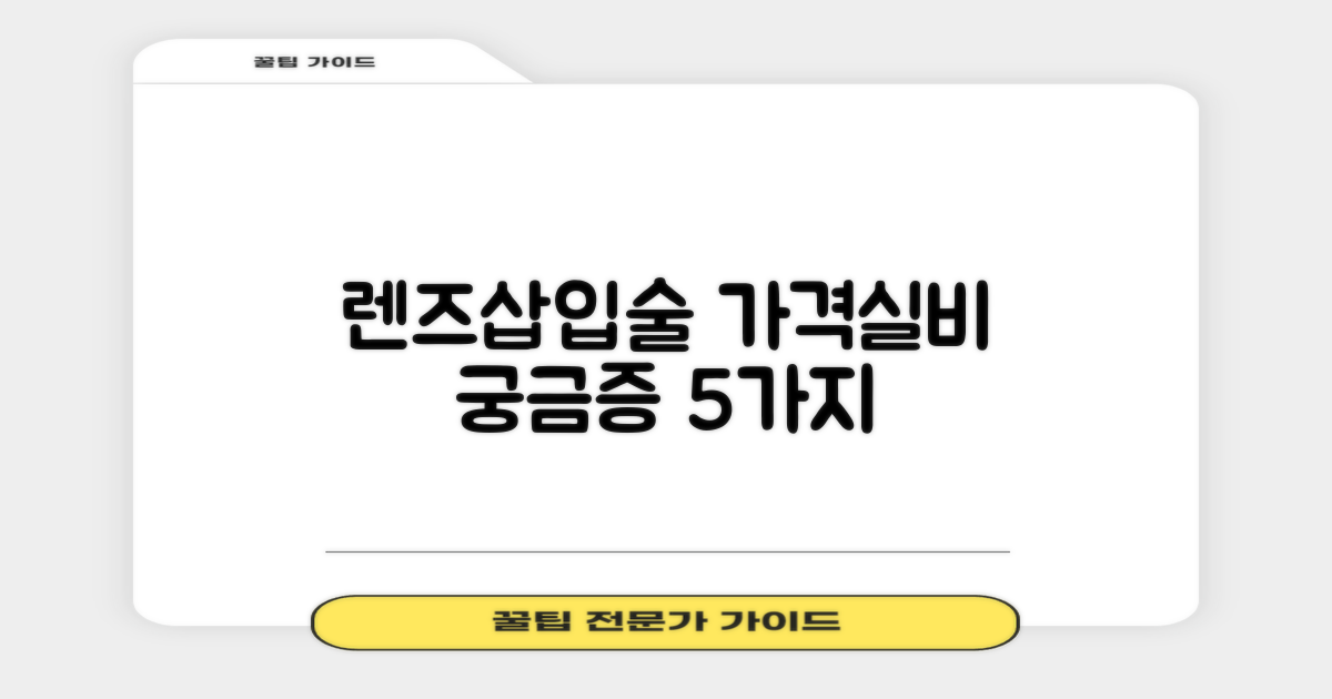 렌즈삽입술 총정리: 가격, 실비, 5가지 궁금증 해결!